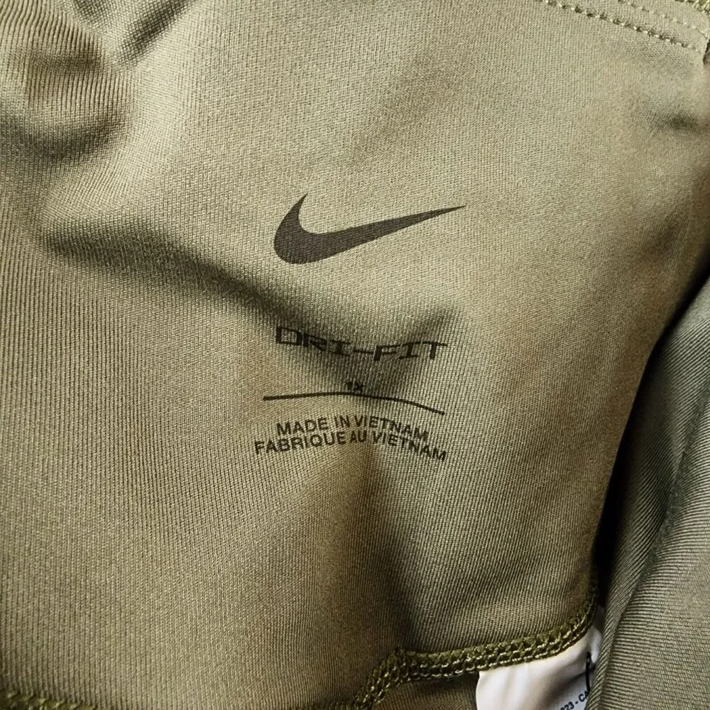 NIKE One Plus Size Mid-Rise 7" Bike Shorts Women's 1X Olive Tight Fit Pull On~ - Picture 9 of 15
